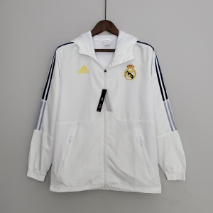 2022 Real Madrid Windbreaker White Soccer Jersey