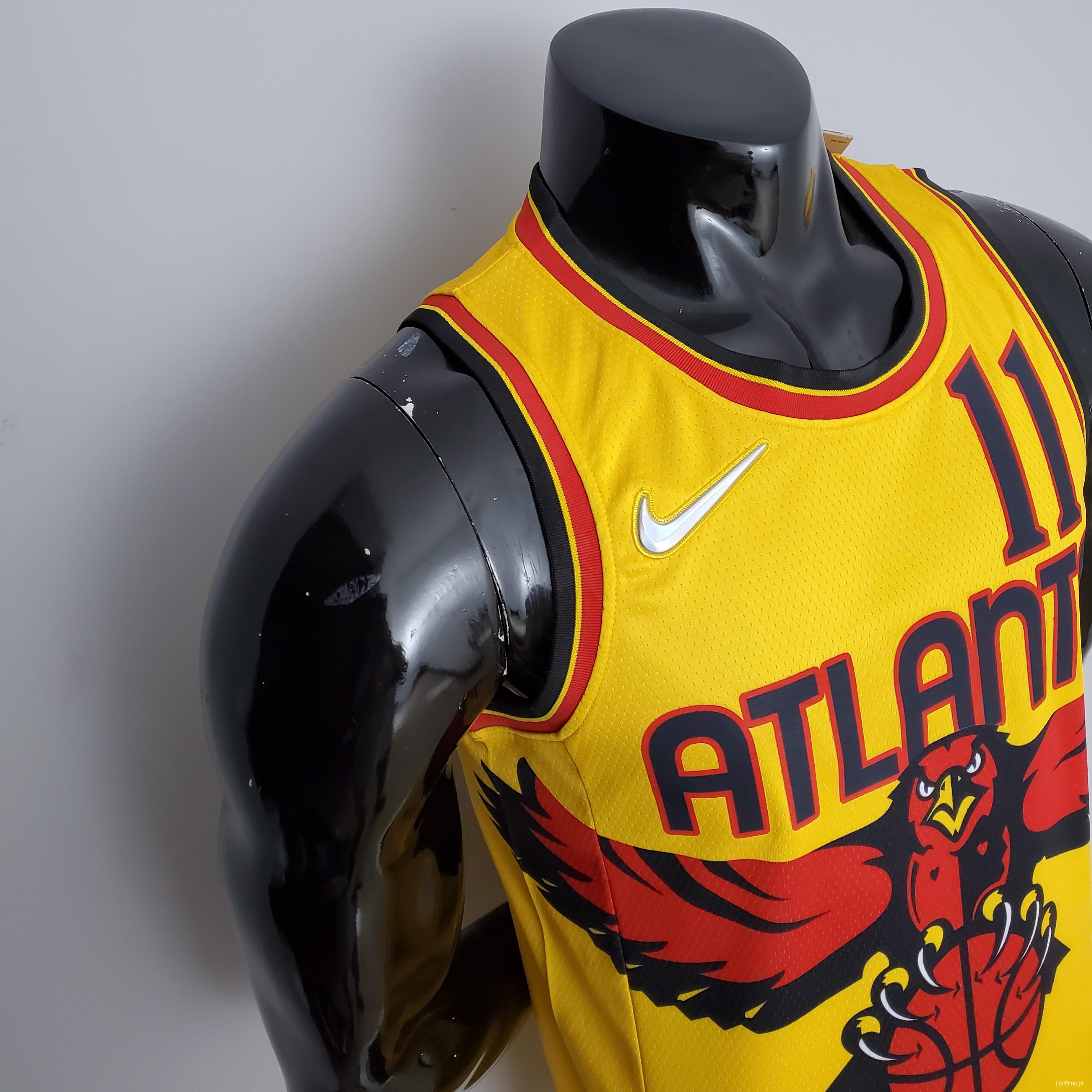 75th Anniversary 2202 Season Atlanta Hawks City Edition Yellow NBA Jersey