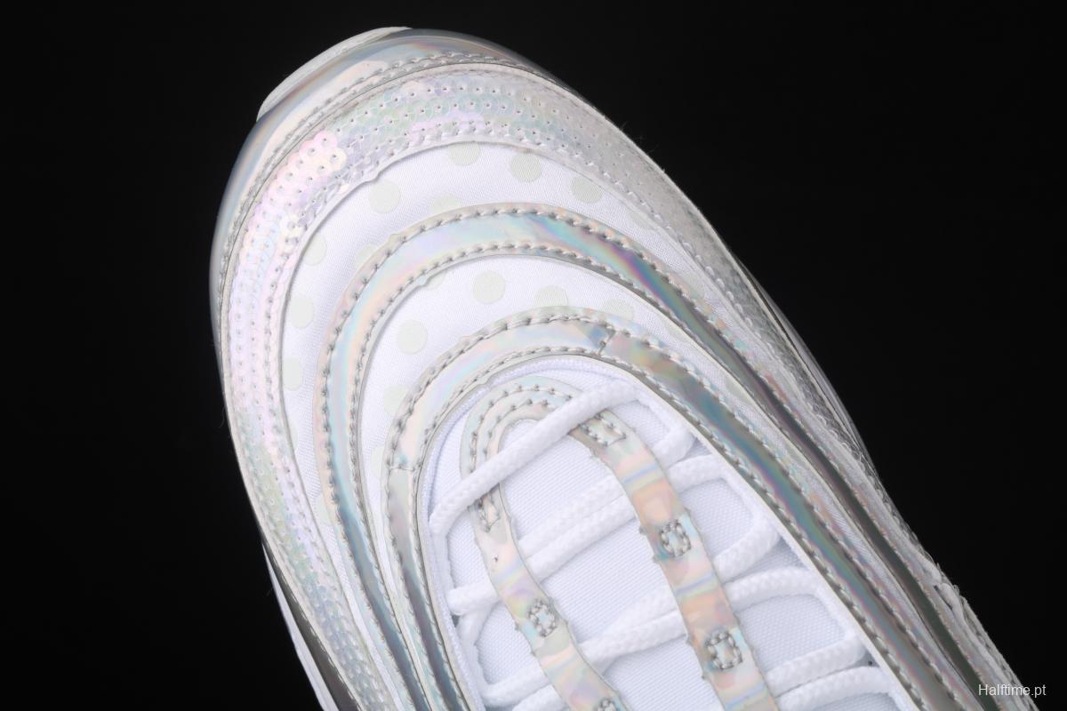 NIKE Air Max 97 PRM colorful laser reflective bullet air cushion running shoes CU8872-196