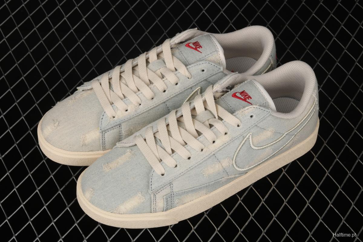 Levi's Strauss x NIKE Blazer Low LX Trail Blazers hole-breaking jeans low-side leisure sports board shoes AV9376-006