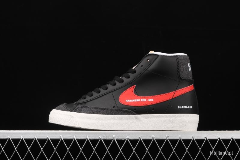 NIKE Blazer Mid'77 Trail Blazers four-color hook black high-top casual board shoes DA2142-046