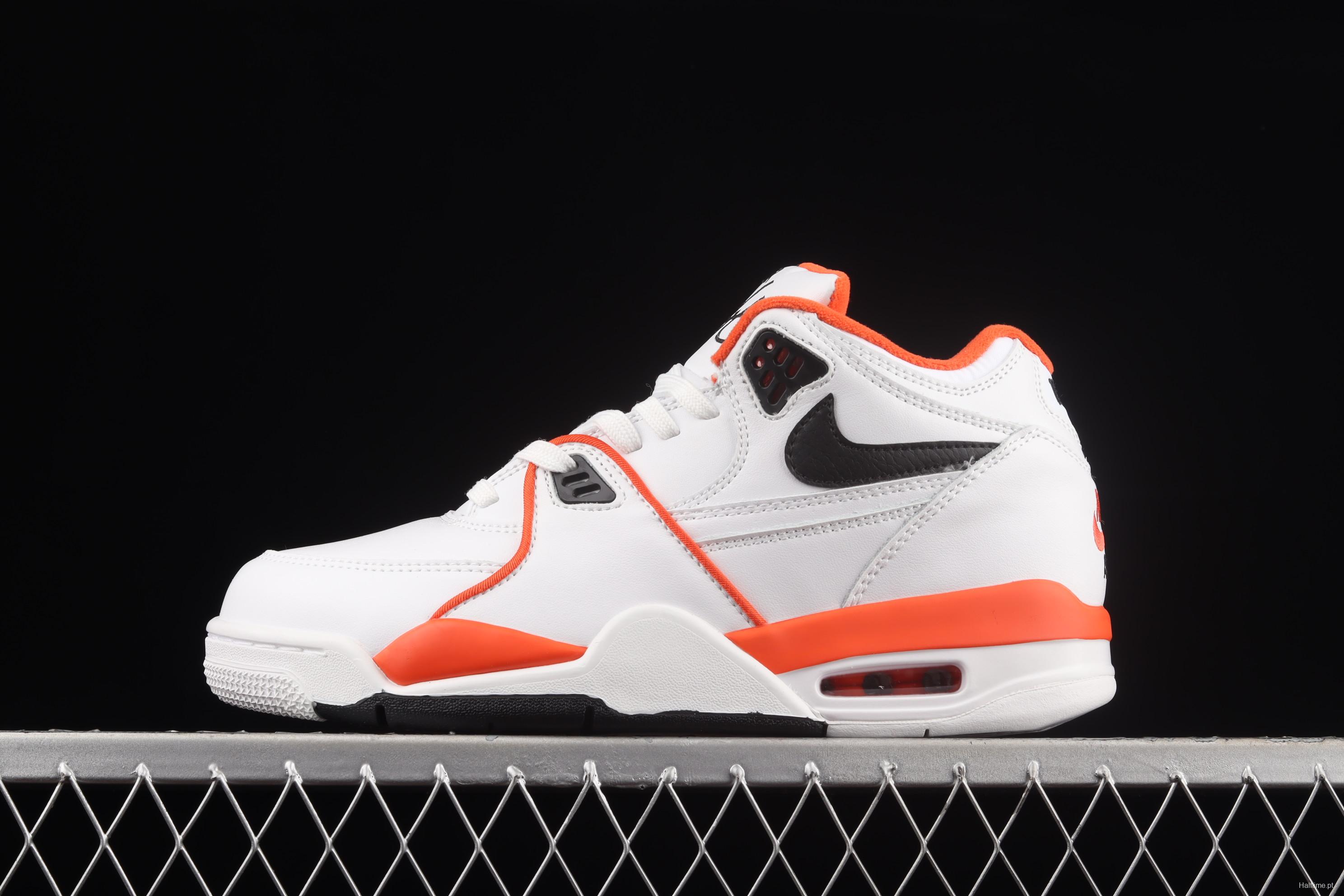 NIKE Air Flight 89 white orange color cushion basketball shoes CZ6097-100