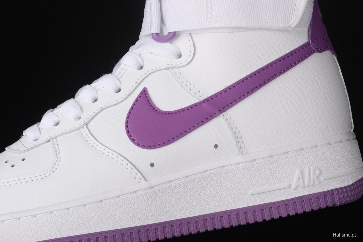 NIKE Air Force 1 High'07 white purple high top casual board shoes 334031-112