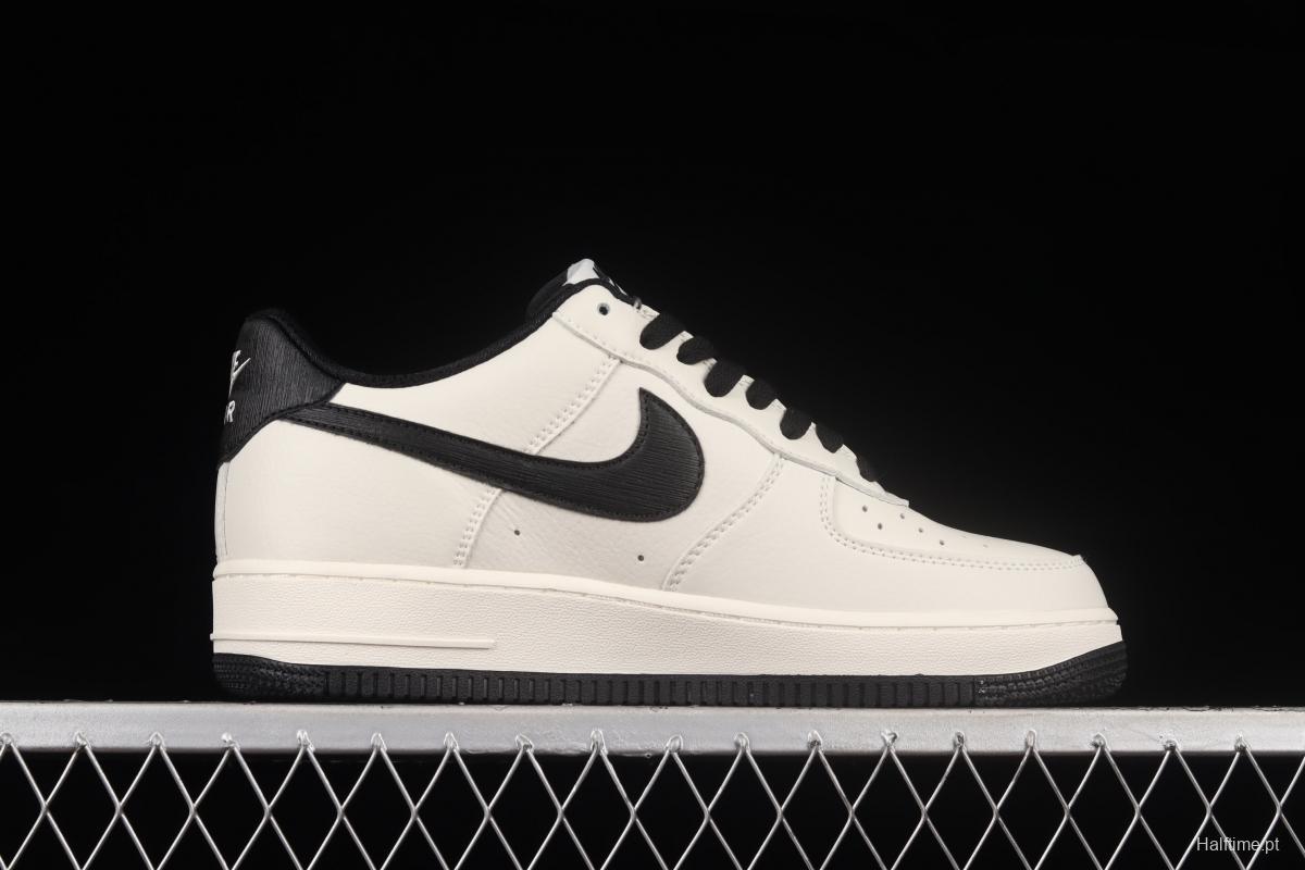 NIKE Air Force 1x 07 Low beige black color matching low-top casual board shoes MK9636-125