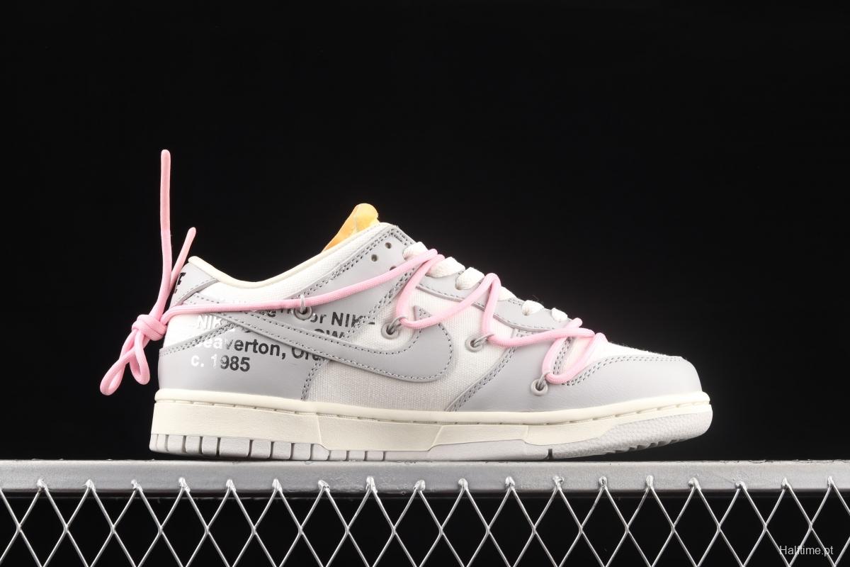 OFF-White x NIKE DUNK Low OW gray SB buckle rebound fashion casual board shoes DM1602-109