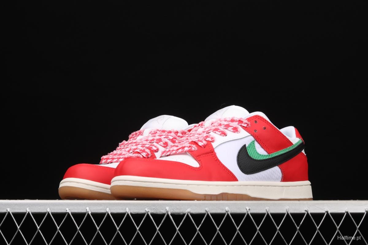 Frame Skate x NIKE SB DUNK Low Habibi white and red double hook dunk series retro low side leisure sports skateboard shoes CT2550-600