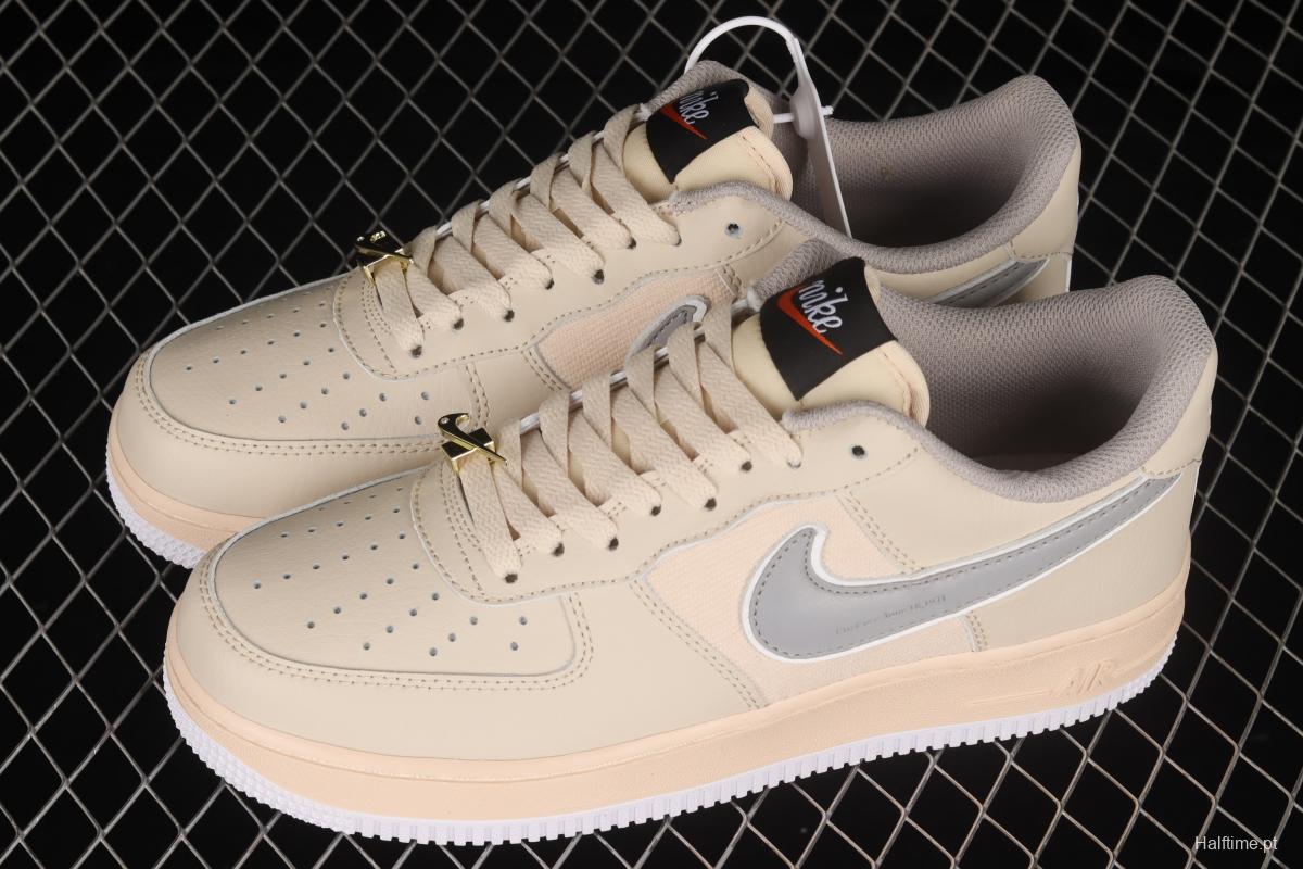 NIKE Air Force 1' 07 Low beige color 3M reflective low-top casual board shoes DJ7015-991