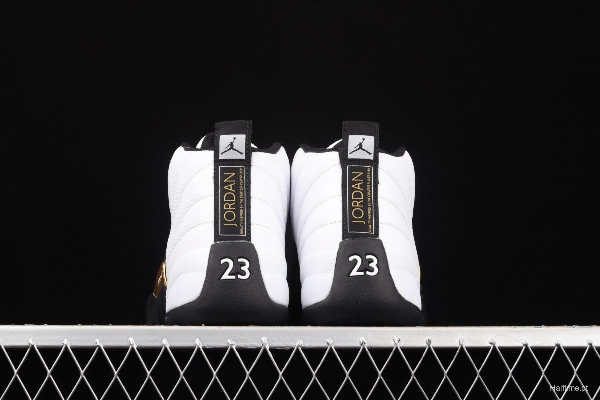 Air Jordan 12 Retro 2 2 black and white gold head genuine carbon basketball shoes CT8013-170