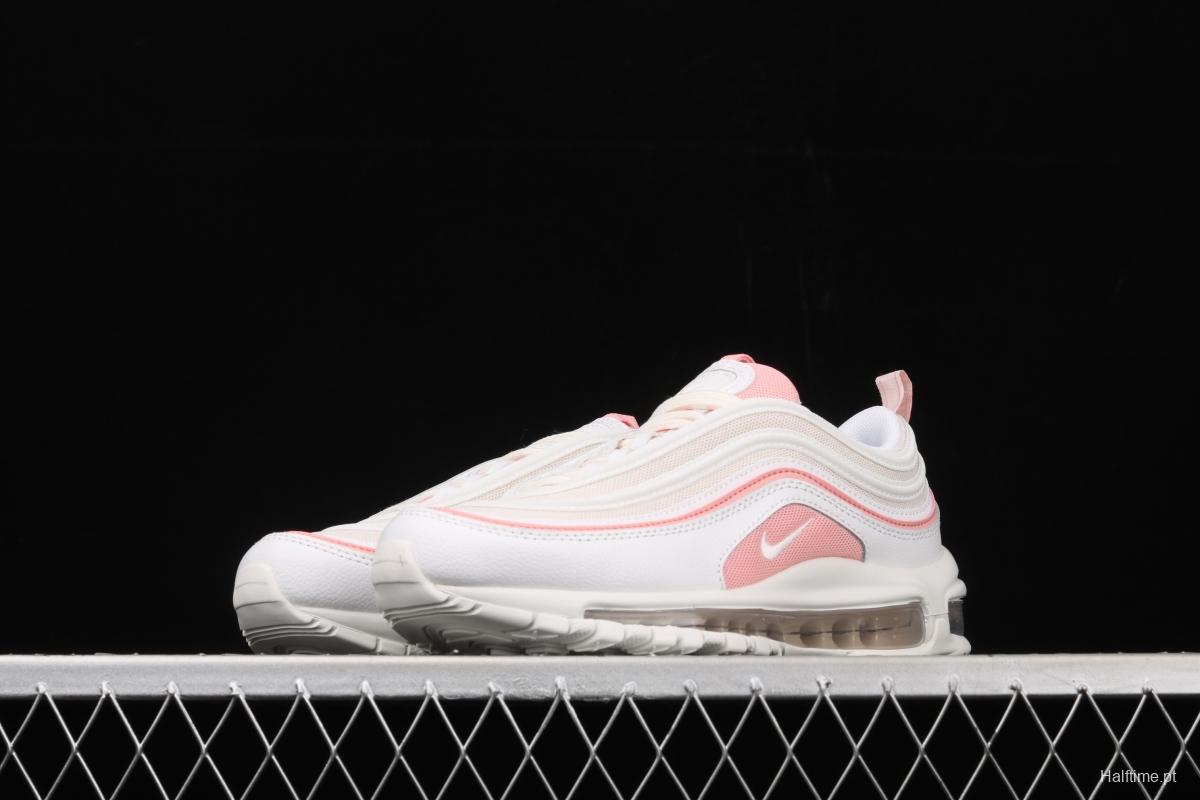 NIKE Air Max 97 White and pink 3M reflective bullet running shoes 921733-104