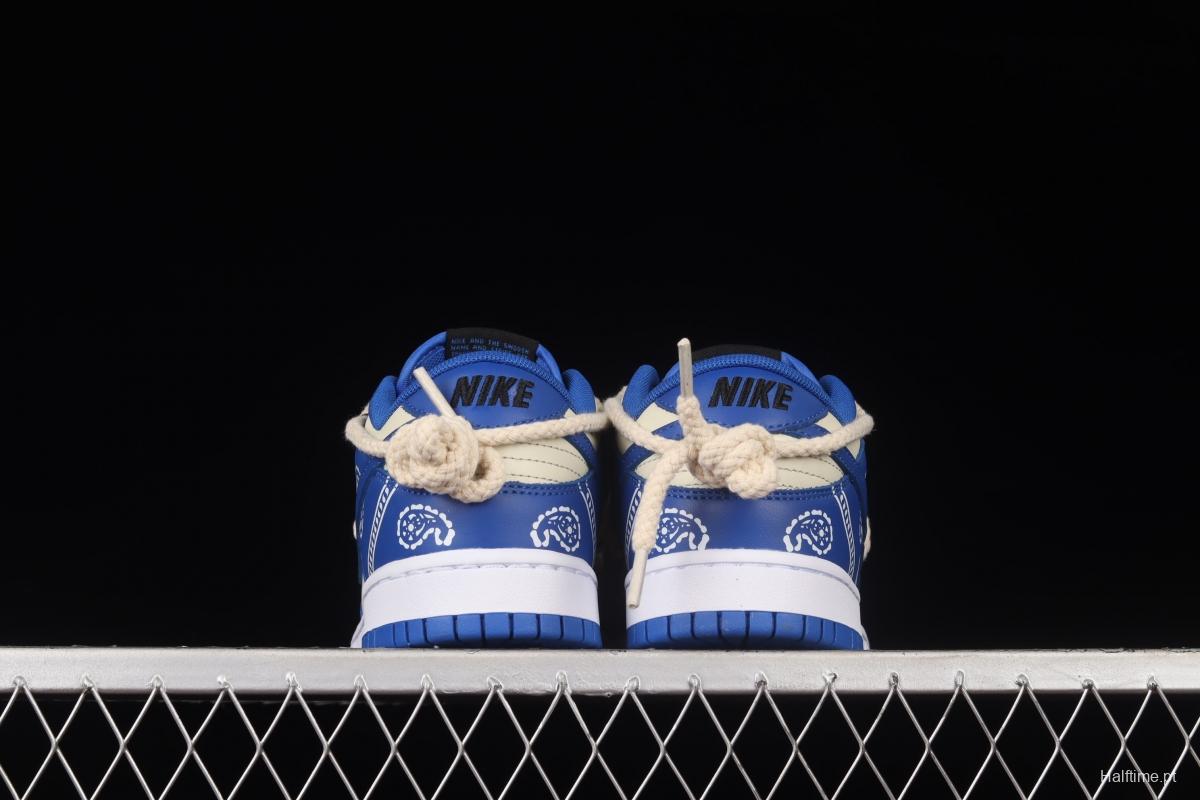 NIKE DUNK Low Retro beige lightning blue retro cashew flower deconstruction shoelace SB buckle shredded backboard fashion leisure board shoes DD1391-001