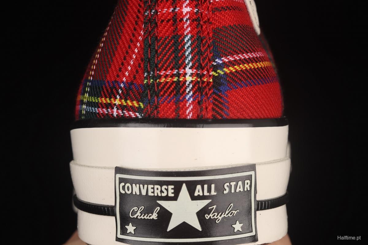 Converse Chuck 1970's Converse Christmas red checkered high-top casual board shoes 169257C