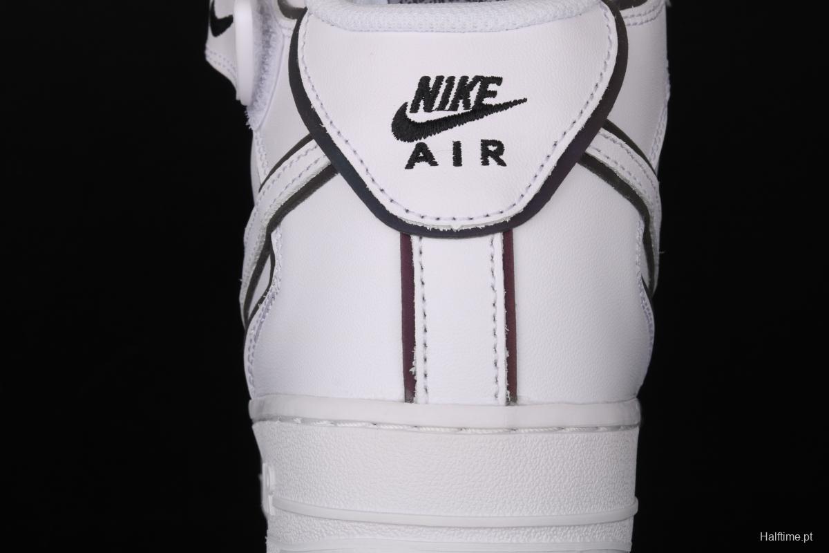 NIKE Air Force 1' 07 Mid laser white 3M reflective medium-help leisure sports board shoes 368742-810