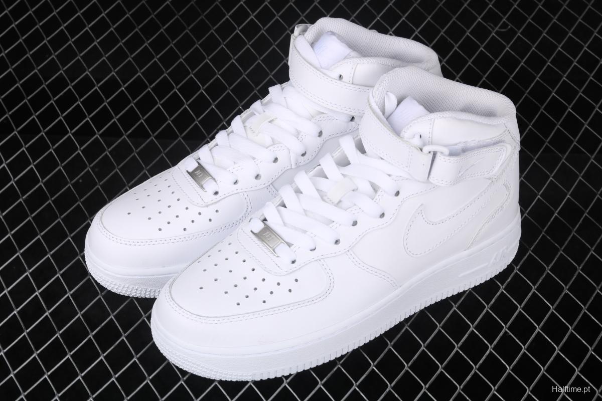 NIKE Air Force 1x 07 2019 all white medium top leisure sports board shoes 366731-100