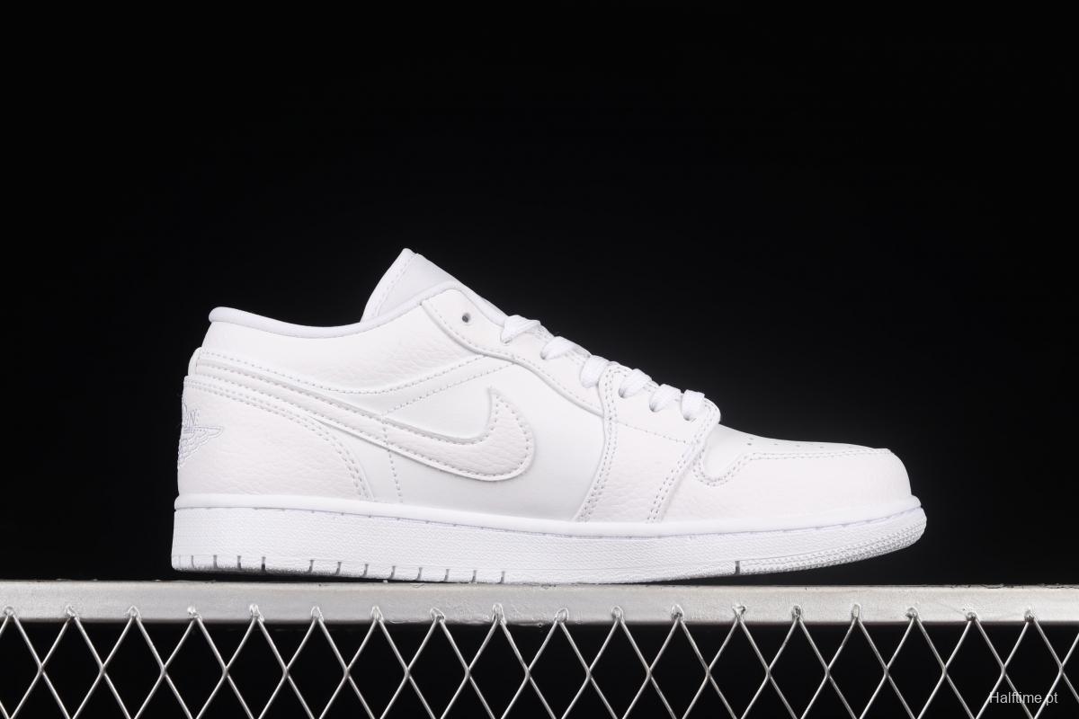 Air Jordan 1 Low pure white low-top cultural basketball shoes 553558-130