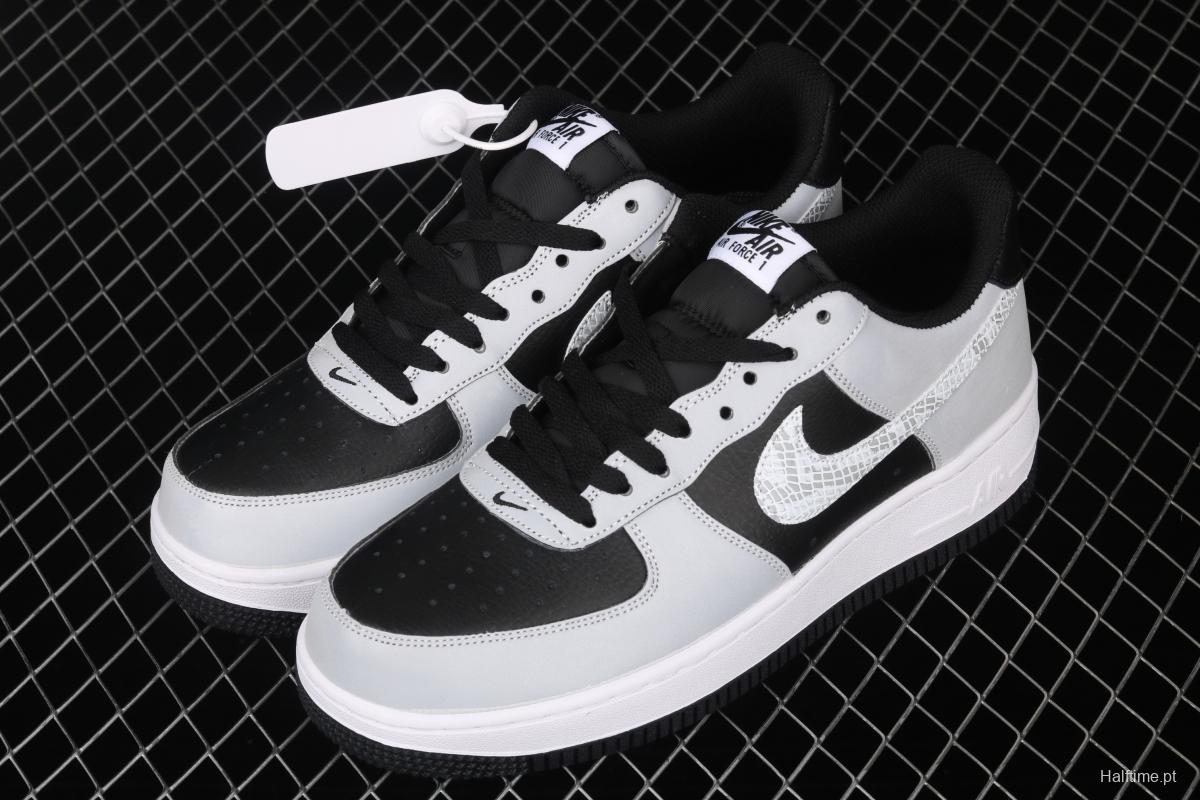 NIKE Air Force 1 Low 3M reflective serpentine hook low side sports leisure board shoes DJ6033-001