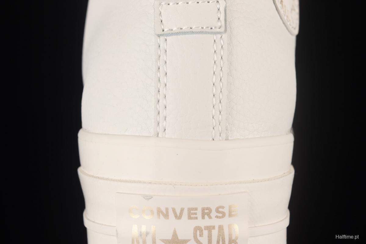 Converse Converse vanilla gold foil ice cream heightened thick soles and high upper canvas shoes 572574C