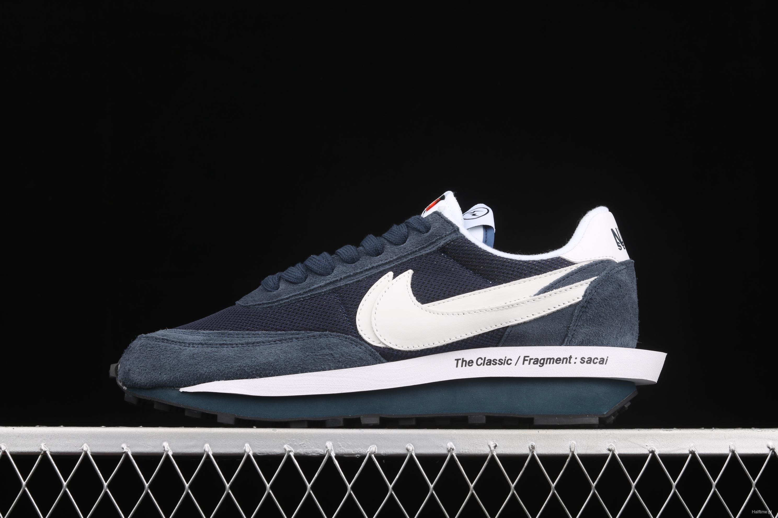 Fragment Design x Sacai x NIKE LDWaffle co-named overlapping design avant-garde waffle deformable leisure jogging shoes DH2684-400