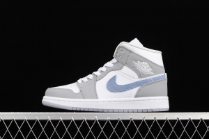 Air Jordan 1 Mid Leaf Ash medium side Leisure Sports Board shoes BQ6472-105