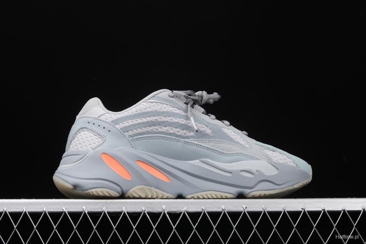 Adidas Yeezy Boost 700V2 Inertia FW2549 Kanye coconut 700V2 grayish blue running shoes 3M reflective BASF popcorn outsole