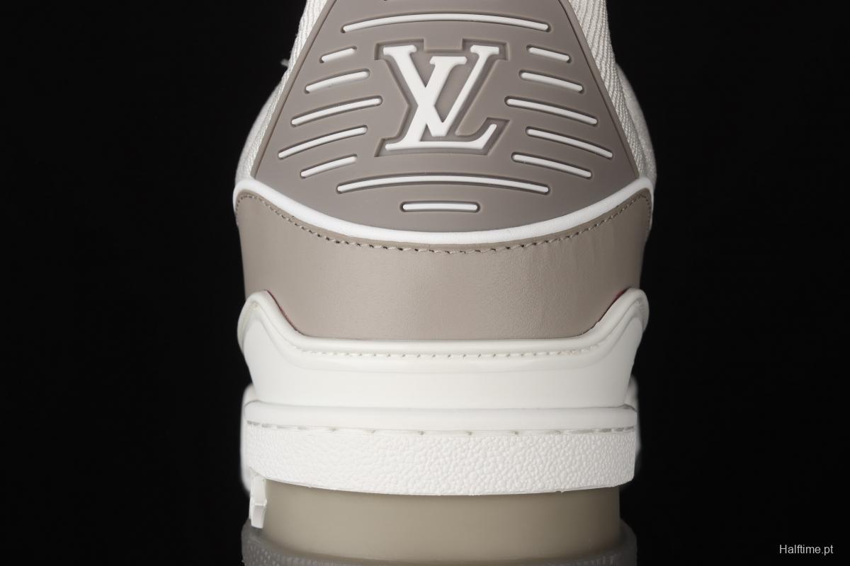 Authentic LV 2021ss early spring fashion catwalk sneakers 400N GRAY White