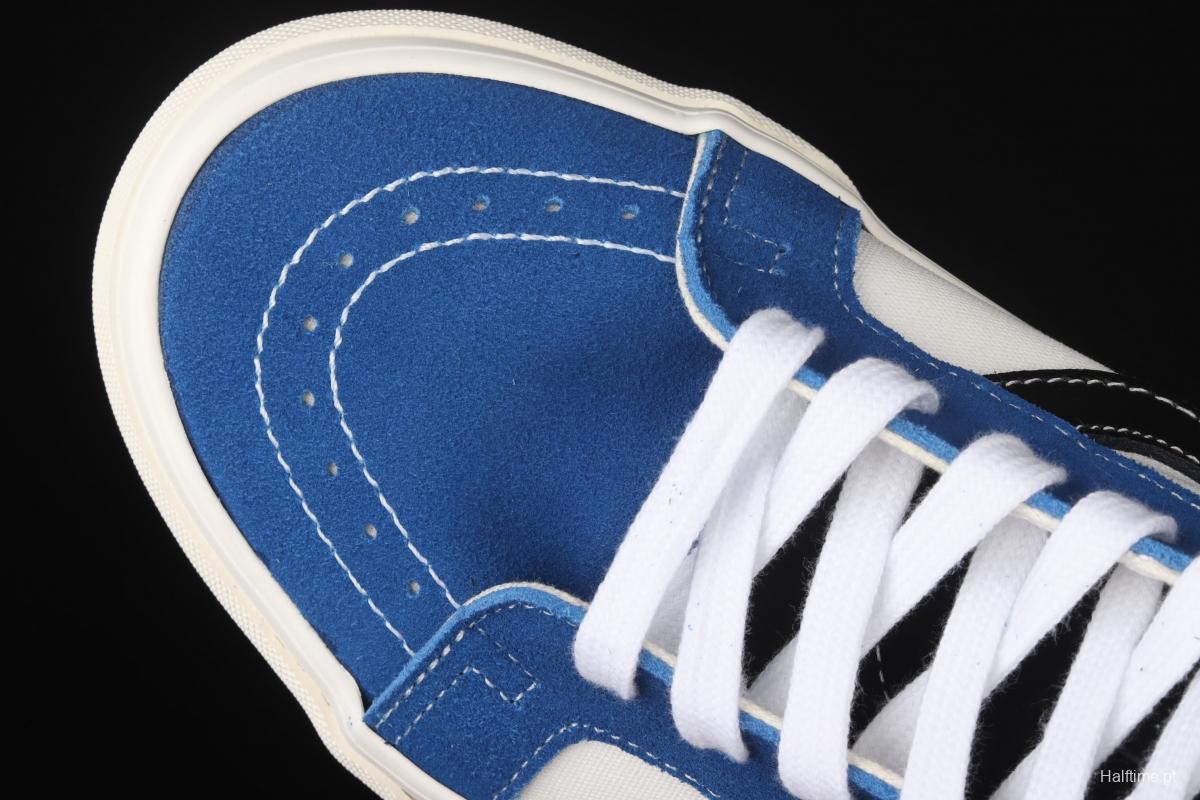 Vans Sk-Hi 38 DX blue-and-white high-top casual shoes VN0A4BVB21R