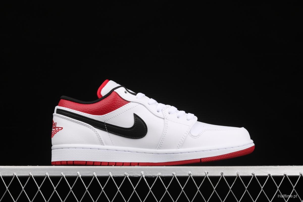 Air Jordan 1 Low white, black and red culture leisure sports shoes 553558-118