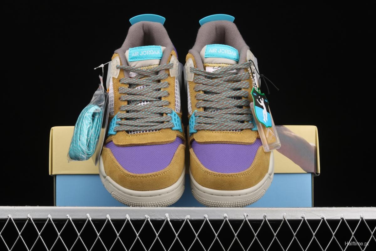 Union LA x Nike Air Jordan 4 Retro Desert Moss turquoise purple sports culture basketball shoes DJ5718-300