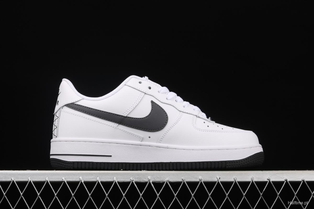 NIKE Air Force 1x07 Low black and white deconstruct low-top casual board shoes DD7113-100