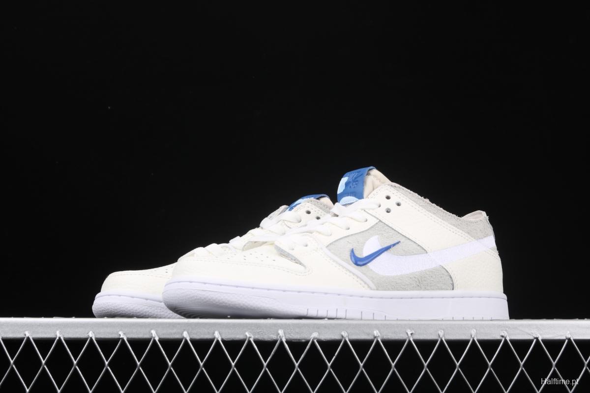 NIKE SB Zoom DUNK Low Pro QS joint name rice white double hook low-top skateboard shoes AL9613-161