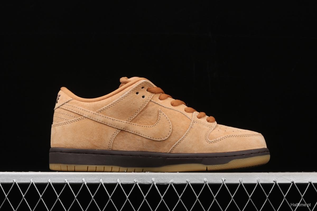 NIKE SB DUNK Low Pro wheat color deciduous yellow low-side sports skateboard shoes BQ6817-204