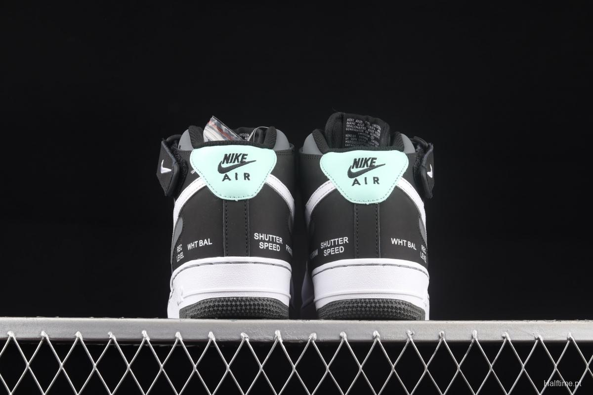 NIKE Air Force 1x 07 Mid Camcorder black-and-white gray camera with casual board shoes CN6863-502