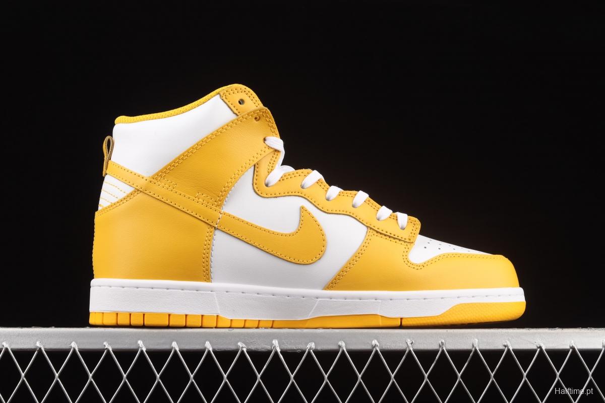 NIKE SB DUNK High white and yellow color SB rebound high upper shoes DD1869-106