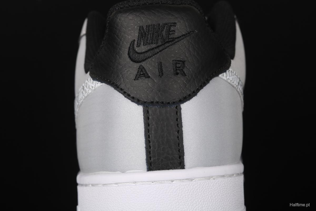 NIKE Air Force 1 Low 3M reflective serpentine hook low side sports leisure board shoes DJ6033-001