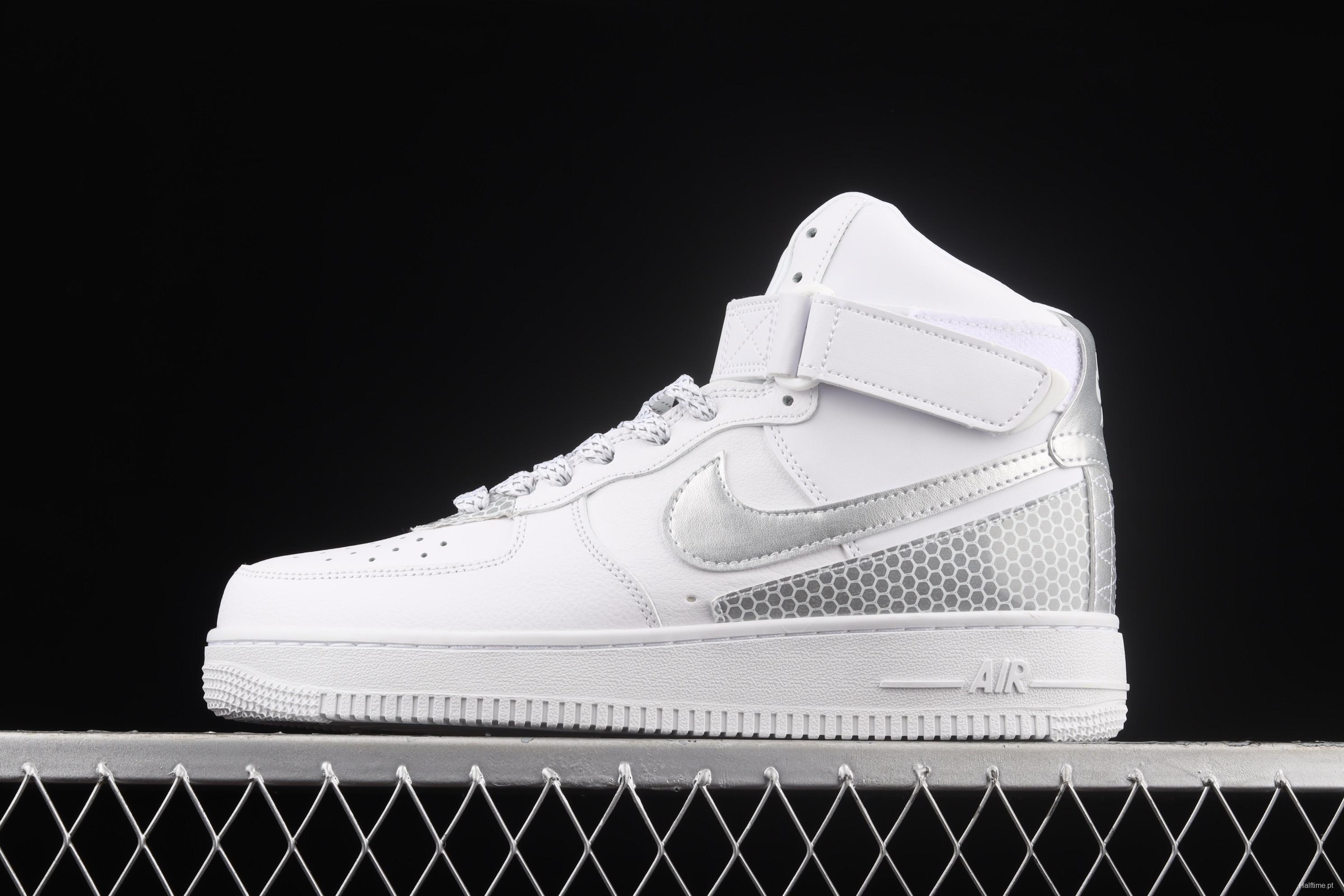 NIKE Air Force 1 High'07 Lv8 3M NBA co-named 3M reflective high-top casual board shoes CU4159-100