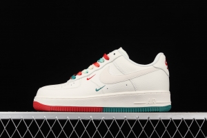 NIKE Air Force 1 Low'07 Milwaukee Bucks city limits rice red and green low-top casual board shoes BU6638-180