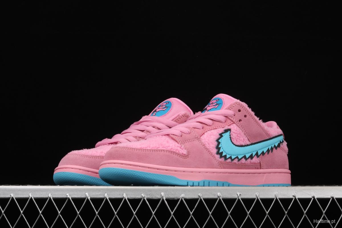 Grateful DeAdidas x NIKE SB DUNK Low Yellow Bear joint style pink and blue bear sports skateboard shoes CJ5378-600