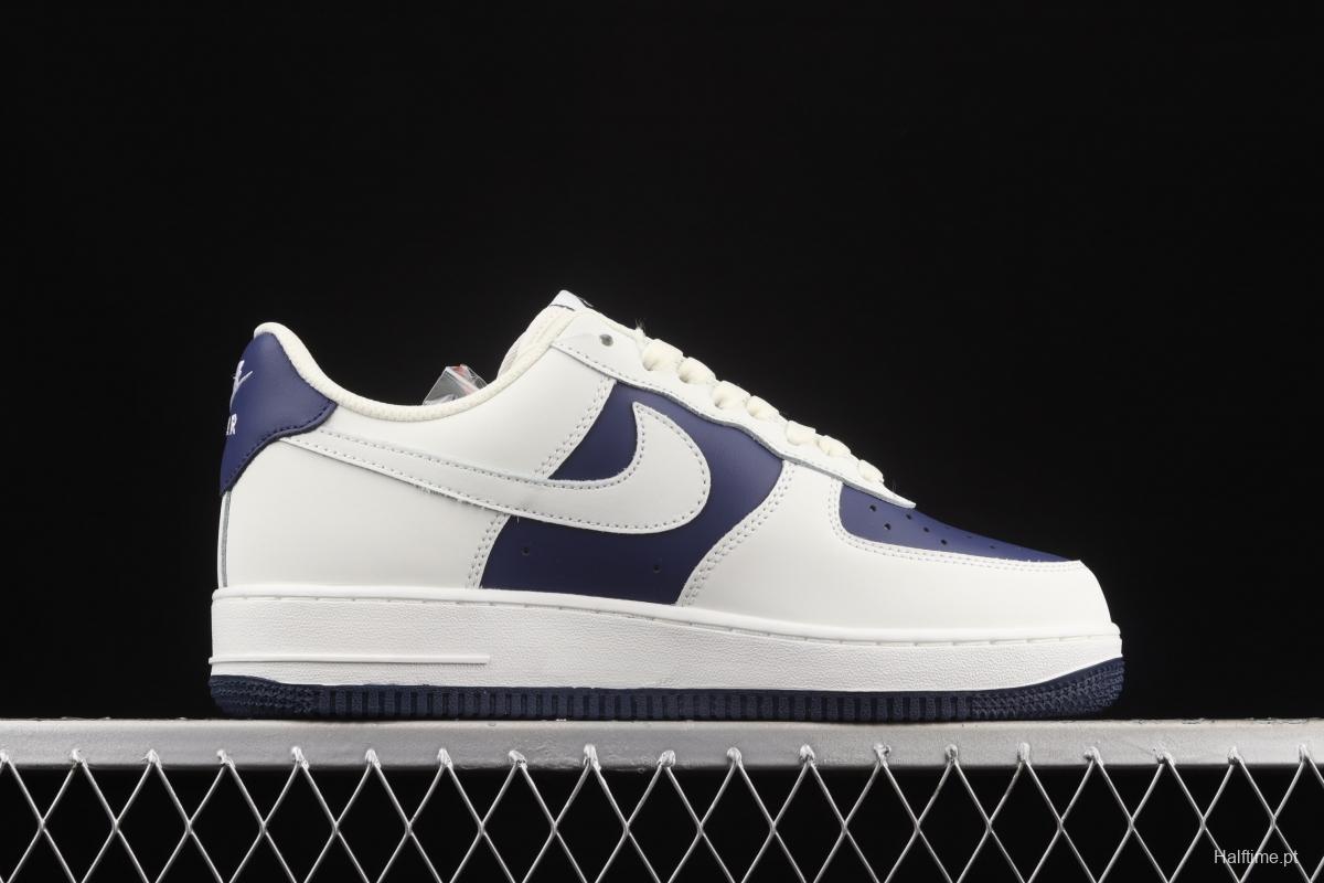 NIKE Air Force 1x07 Low dark blue stitching low-top casual board shoes AL2236-103