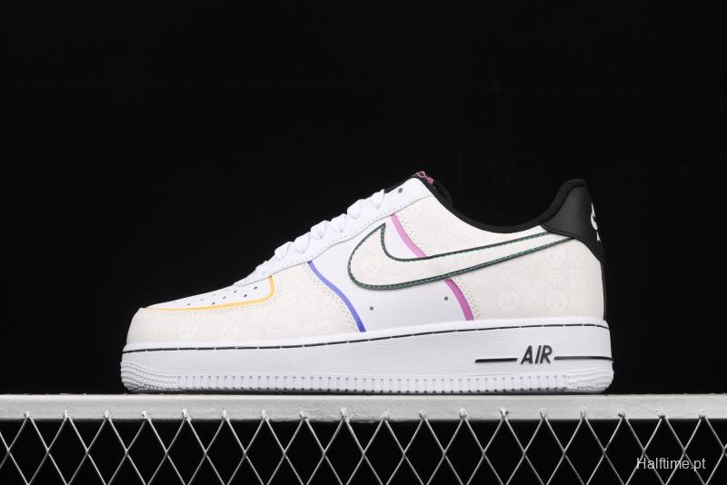 NIKE Air Force 1 Low Day of the DeAdidas Day of the Dead 3M reflective low-top casual board shoes CT1138-100