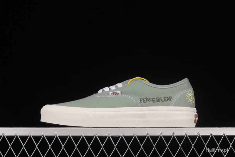 Vans Authentic Grey Green Fun Embroidered Pattern Low-Top Sneakers Sneakers VN0A5KRDAST