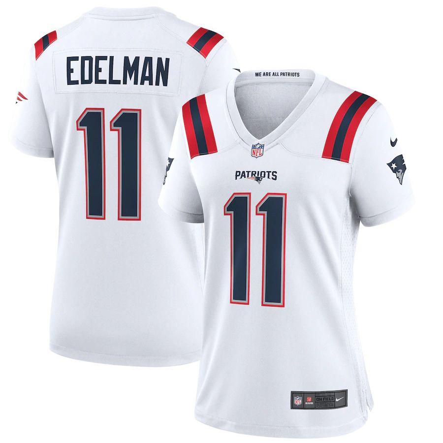 Women s Julian Edelman White Player Limited Team Jersey Halftime