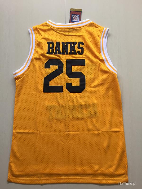 The Fresh Prince of Bel-Air Alfonso Ribeiro Carlton Banks Bel-Air Academy Yellow Basketball Jersey