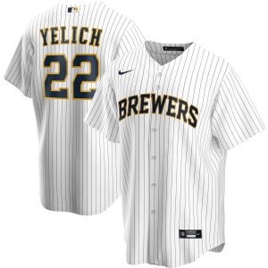 Men's Christian Yelich White&amp;Navy Alternate 2020 Player Team Jersey