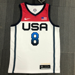 Thai Version Men's Khris Middleton White USA Basketball Player Jersey