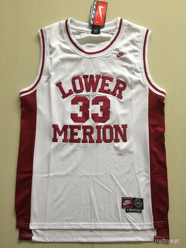 Kobe Bryant 33 Lower Merion High School White Basketball Jersey Halftime