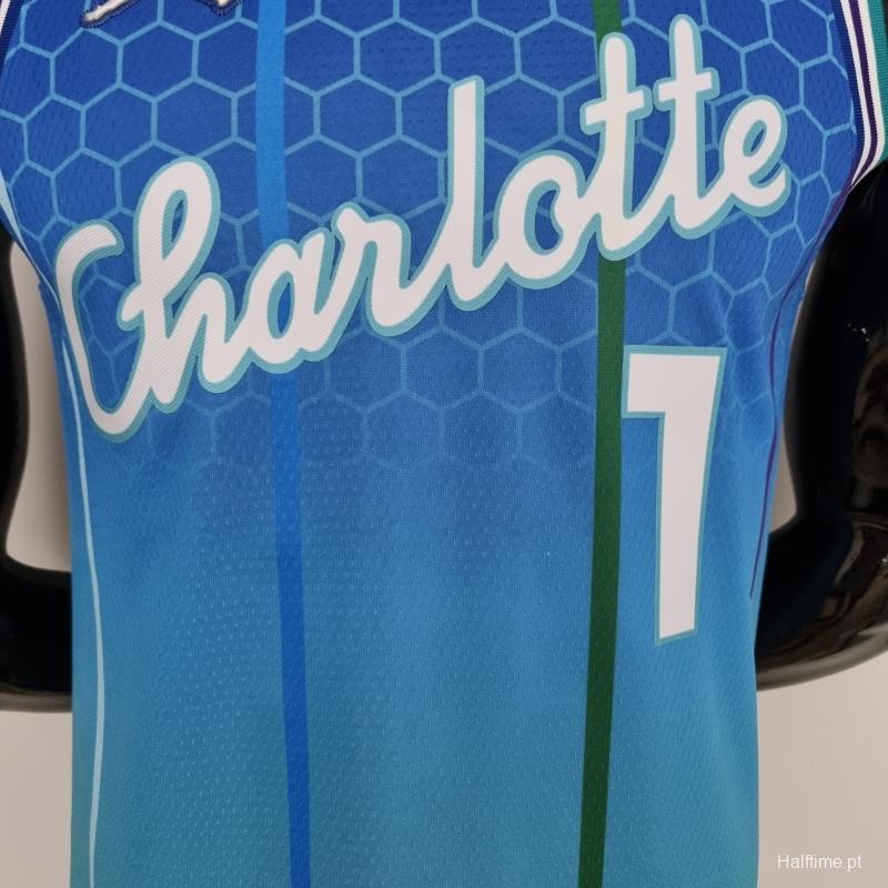 2022 BALL#1 Charlotte Hornets City Edition Blue NBA Jersey