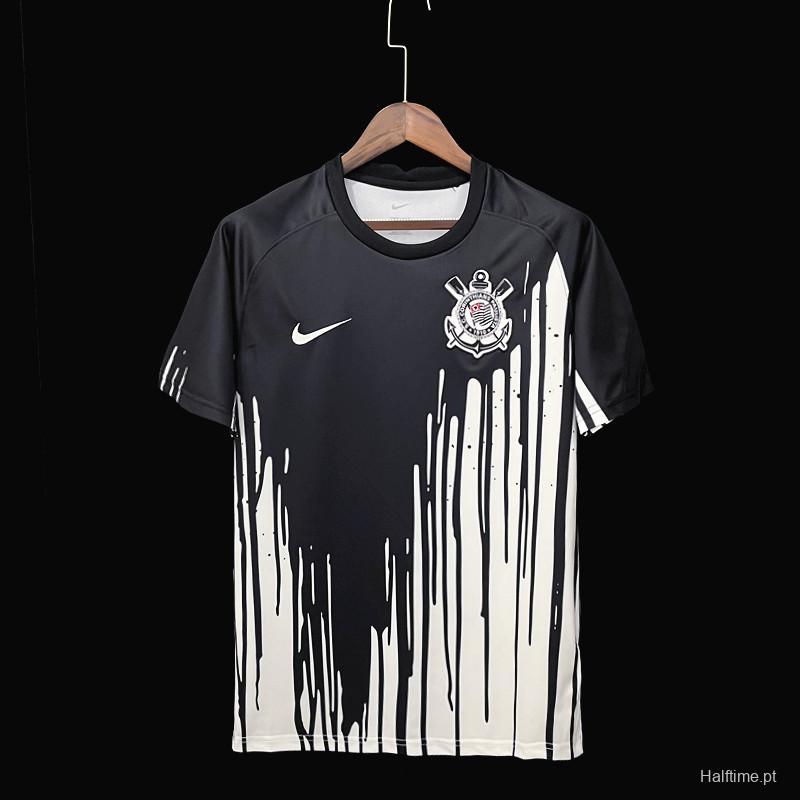 22/23 Corinthians Black+White Training Soccer Jersey