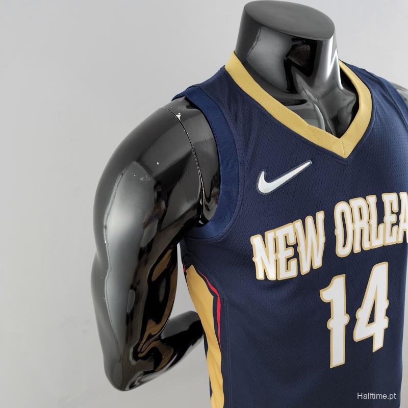 75th Anniversary New Orleans Pelicans Ingram #14 Navy Blue NBA Jersey