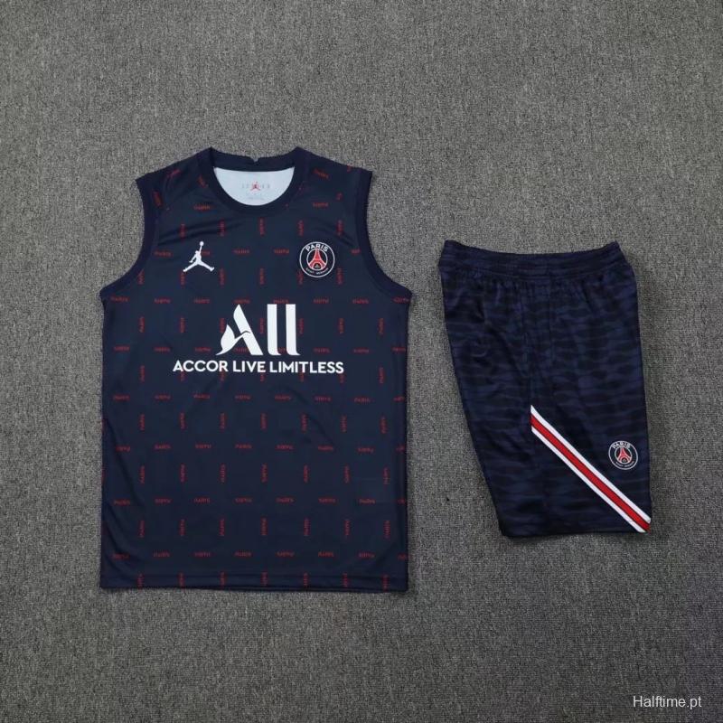 22/23 PSG Pre-match Training Jersey Royal Blue Spotted Vest