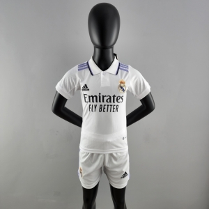 22/23 Kids Kit Real Madrid Home Size：16-28 Soccer Jersey