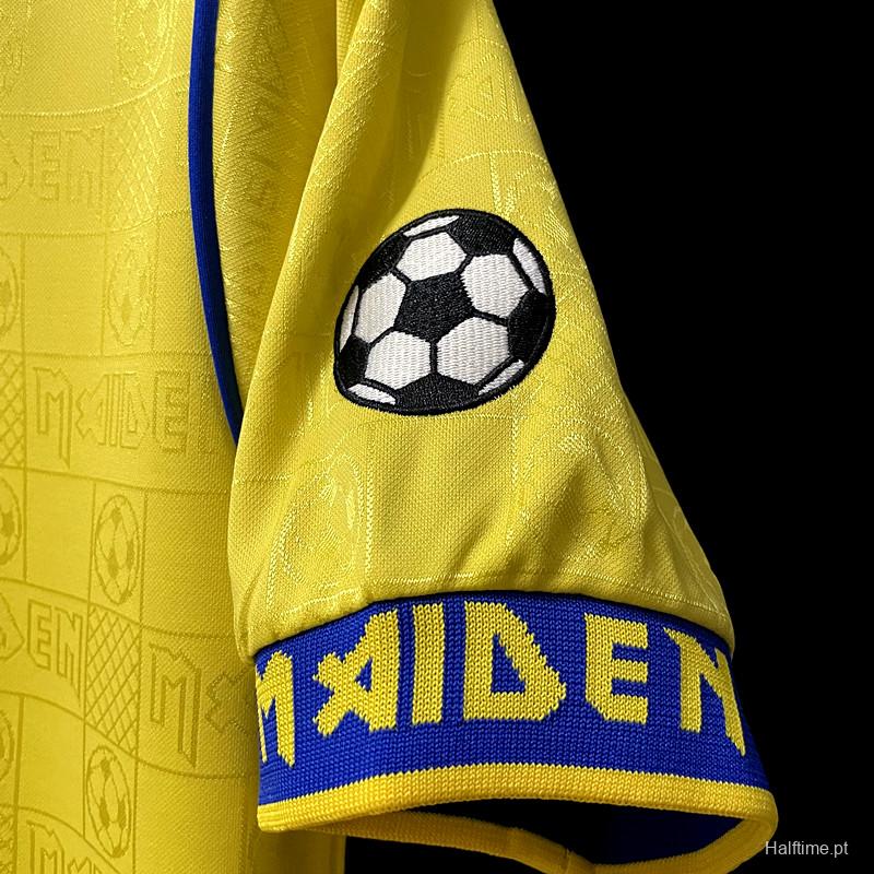 Retro 2008 West Ham Iron Maiden Yellow Jersey